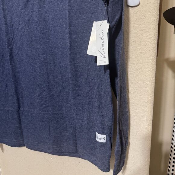 NEW Kinetix Shirt Mens Small Blue Long Sleeve Henley Casual Quiet Luxury comfort - Picture 2 of 7
